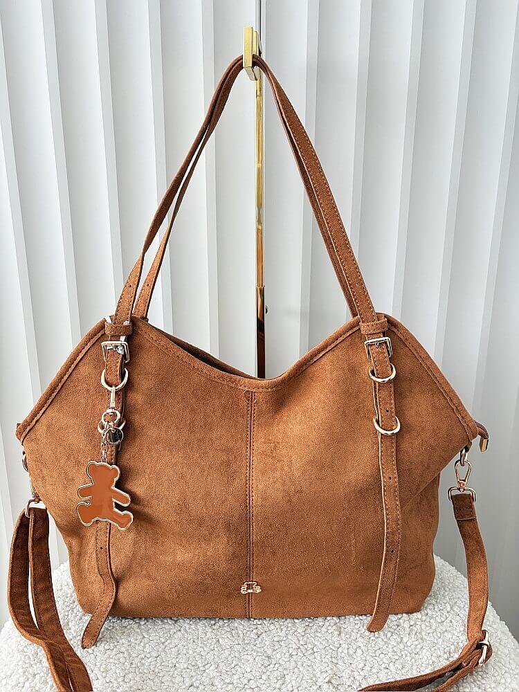  Lulu Castagnette torebka shopper camelowa ekozamsz