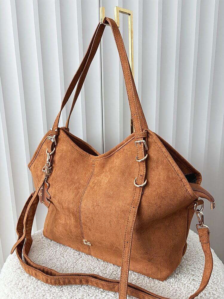  Lulu Castagnette torebka shopper camelowa ekozamsz