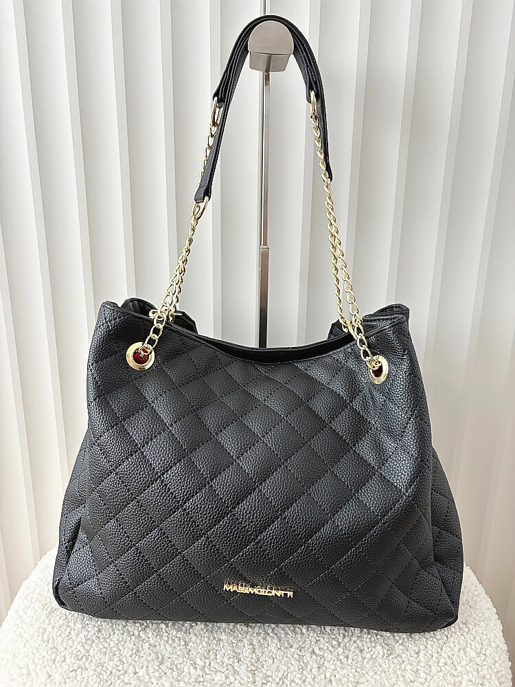 Massimo Contti torba shopper pikowana czarna