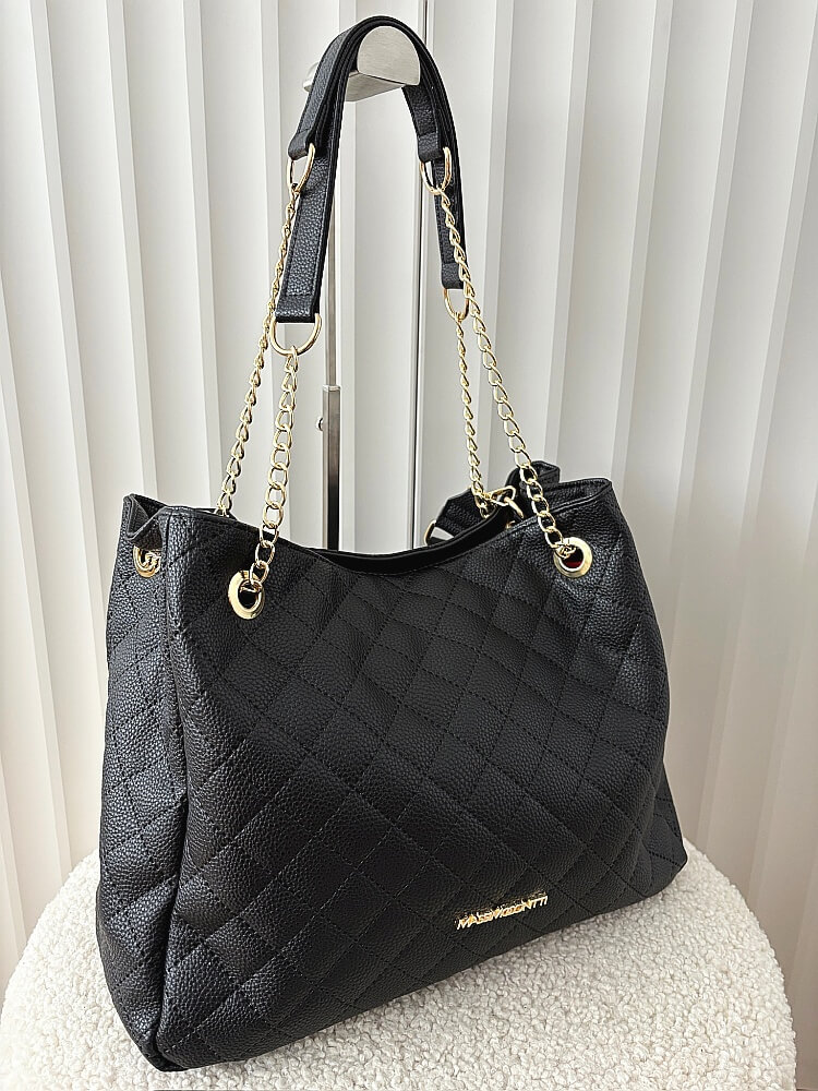 Massimo Contti torba shopper pikowana czarna