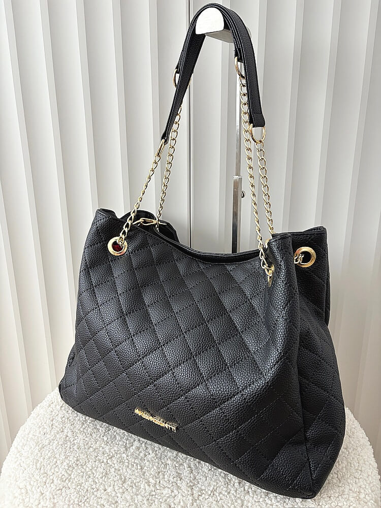 Massimo Contti torba shopper pikowana czarna