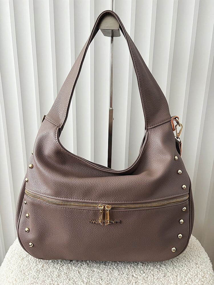 Massimo Contti torba shopper na ramię taupe 