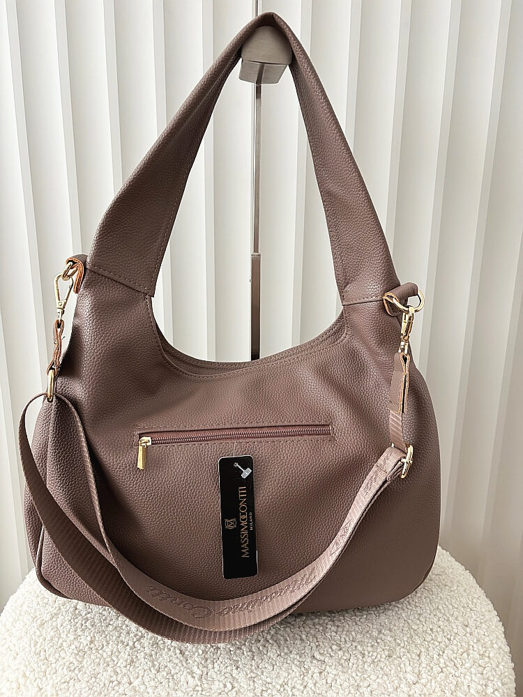 Massimo Contti torba shopper na ramię taupe 