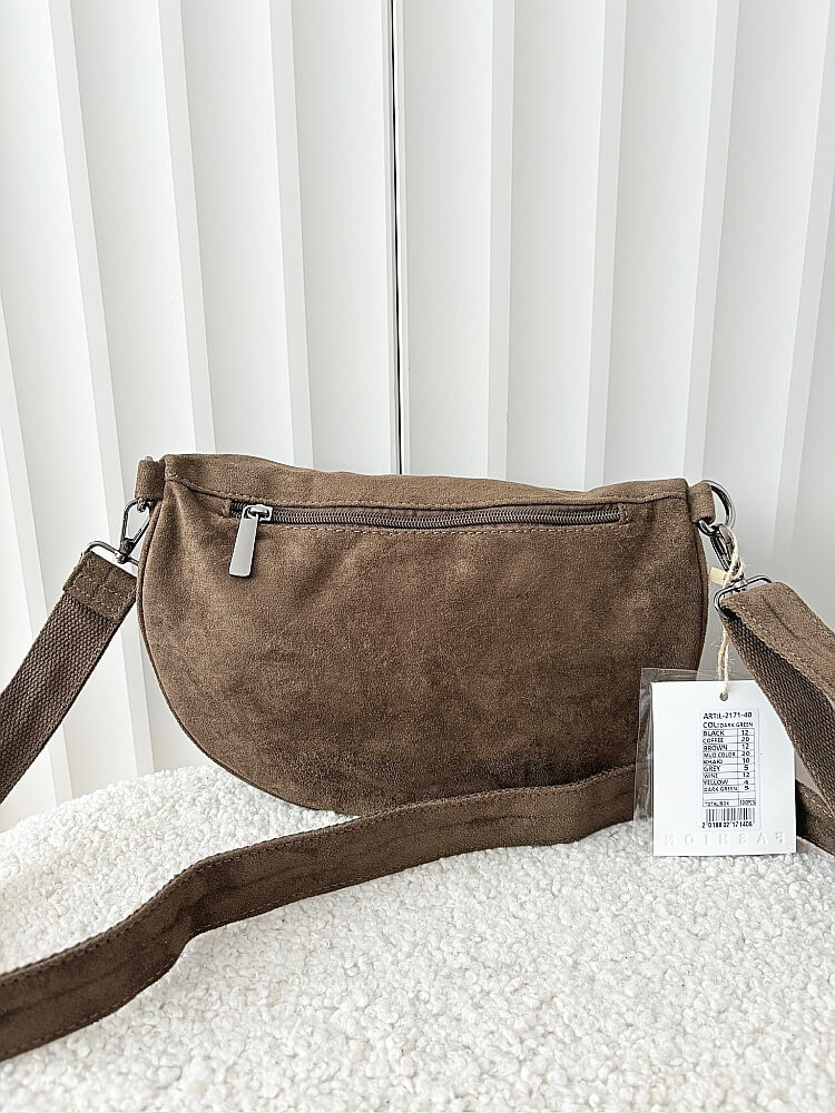 Torebka nerka ciemnozielona khaki ekozamsz zip