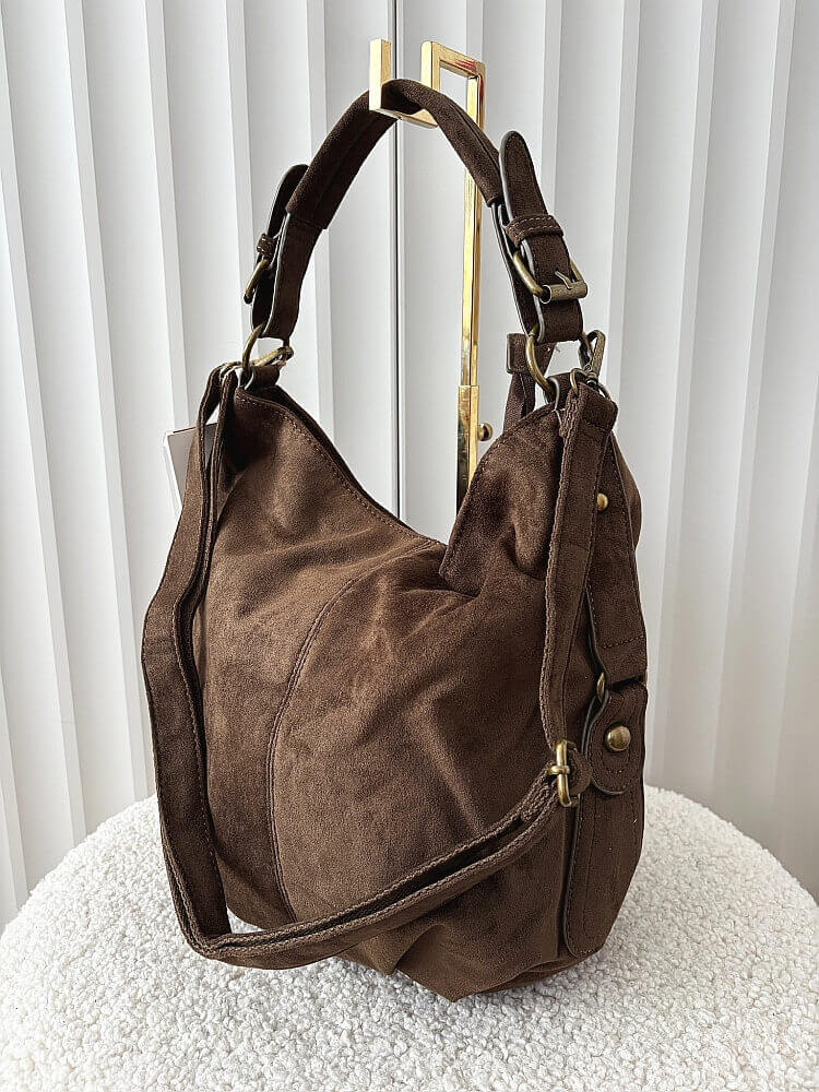 Torebka shopper na ramię ciemnozielona khaki ekozamsz