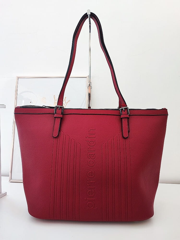 Pierre Cardin bordowa shopperka