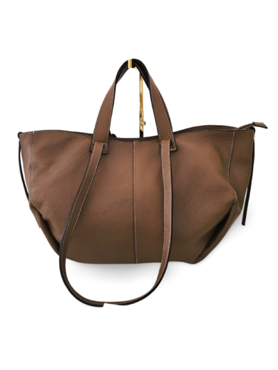 Laura Biaggi torba shopper skórzana taupe