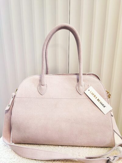 OUTLET Laura Biaggi torba shopper kuferek różowa zamszowa