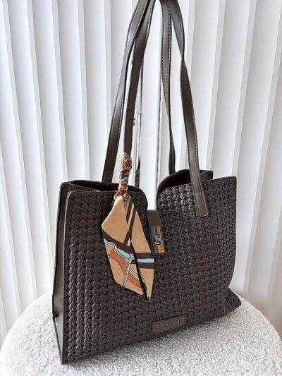 pleciona shopperka taupe