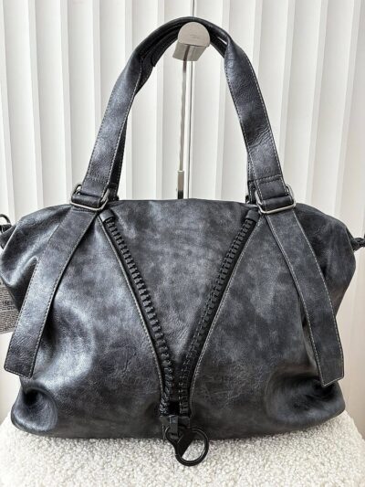 srebrna shopperka zip