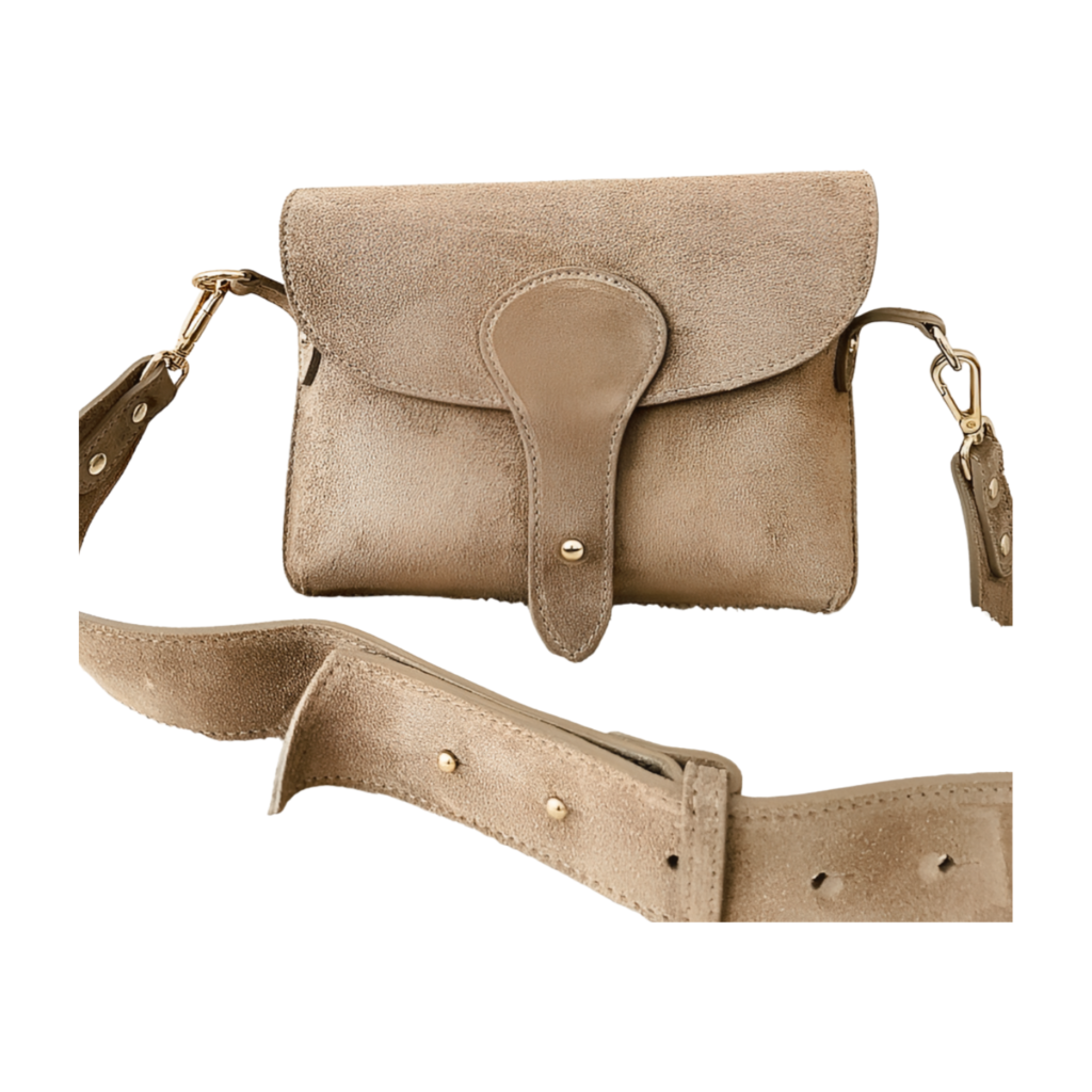 taupe z klapką torba