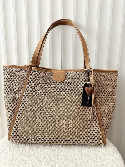 Flora&Co torebka shopper koszyk ciemnobeżowa