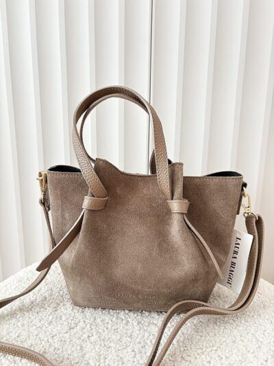 taupe mini torebka