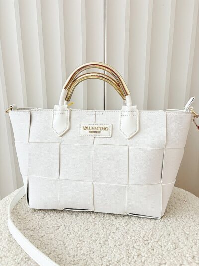 Valentino Creations torebka shopper biała plecionka