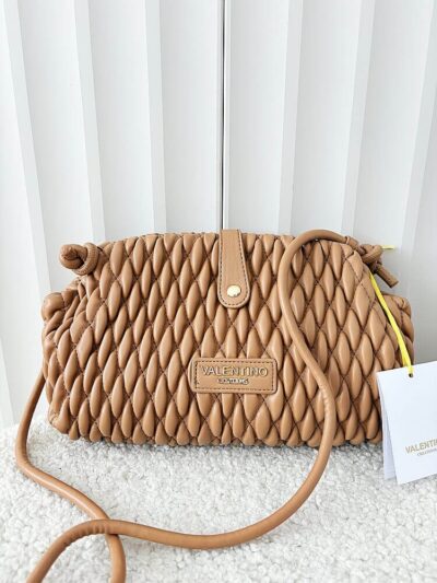 Valentino Creations torebka listonoszka camelowa plecionka