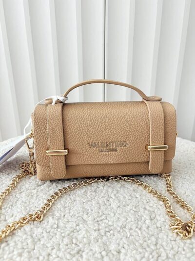 Valentino Creations torebka mini listonoszka ciemnobeżowa
