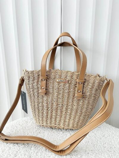Flora&Co torebka mini shopper koszyk ciemnobeżowa