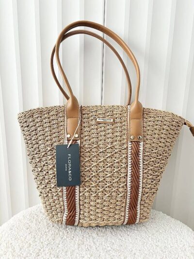Flora&Co torebka shopper koszyk ciemnobeżowa