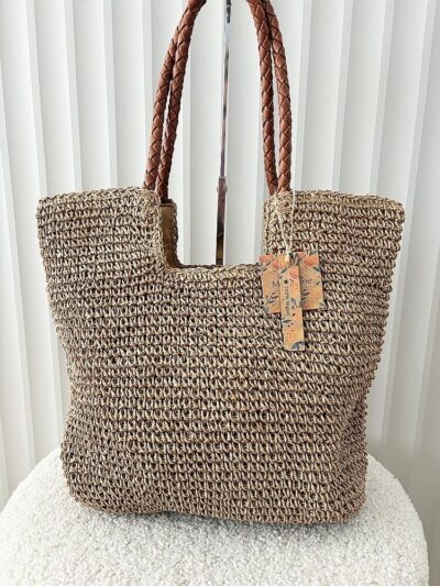 Mandoline torebka shopper koszyk na ramię ciemnobeżowa