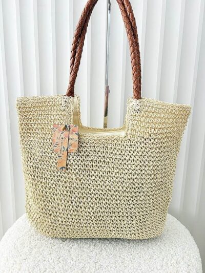 Mandoline torebka shopper koszyk na ramię beżowa