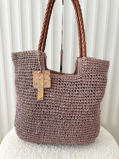 Mandoline torebka shopper koszyk na ramię różowa