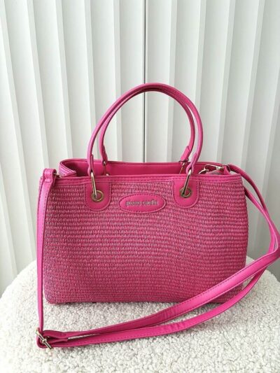 Pierre Cardin torebka shopper fuksja plecionka