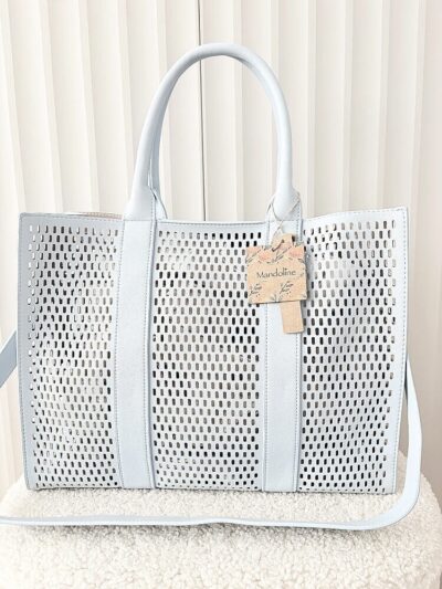 Mandoline torebka shopper niebieska ażurowa