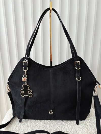 Lulu Castagnette torebka shopper czarna ekozamsz