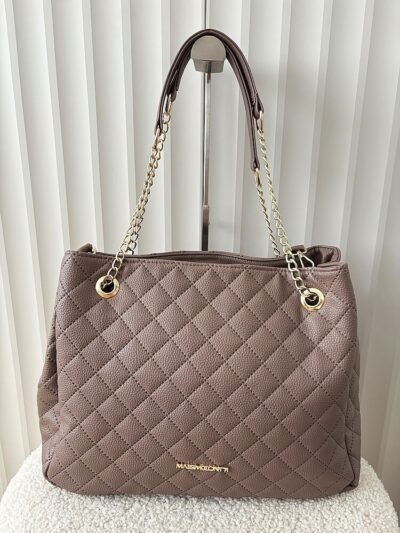 Massimo Contti torba shopper pikowana taupe