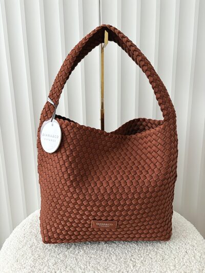 Diana&Co torebka shopper na ramię camelowa plecionka