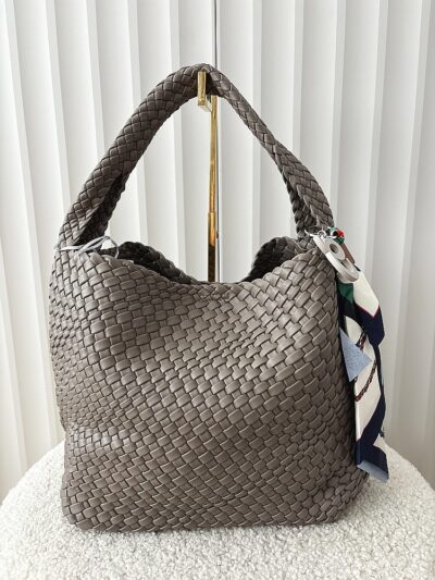 David Jones torebka shopper na ramię taupe plecionka