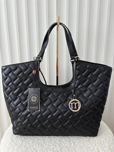 Monnari torba shopper czarna pikowana