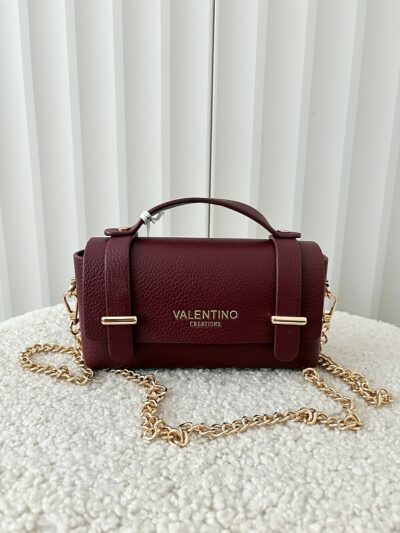 Valentino Creations torebka mini listonoszka bordowa