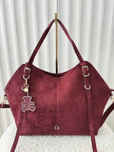 Lulu Castagnette torebka shopper bordowa ekozamsz