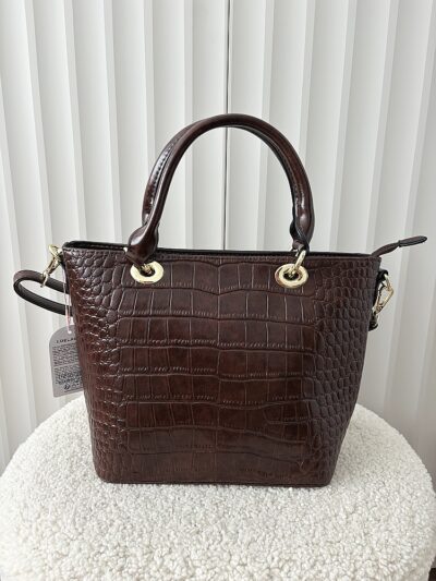 Ines Delaure torebka shopper brązowa design