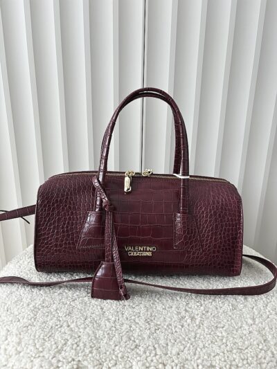 Valentino Creations torebka kuferek bordowa design
