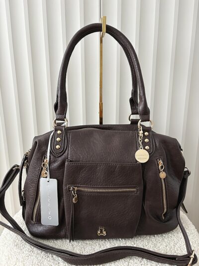Lulu Castagnette torebka shopper czekoladowa zip