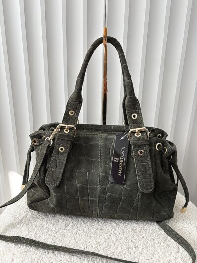 Massimo Contti torba shopper zamszowa zielona design