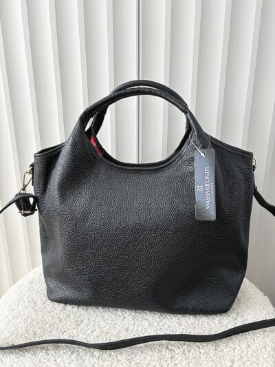 Massimo Contti torba shopper skórzana czarna