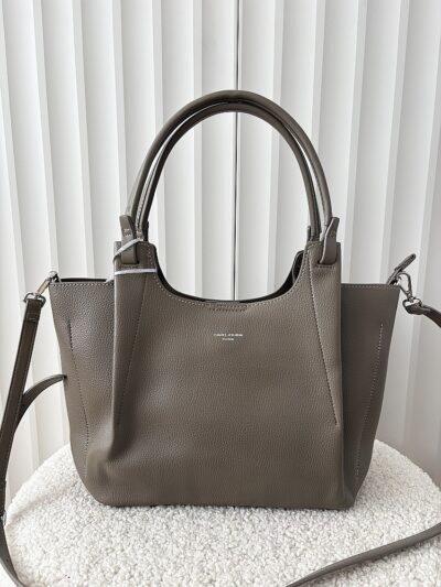 David Jones torebka shopper na ramię taupe